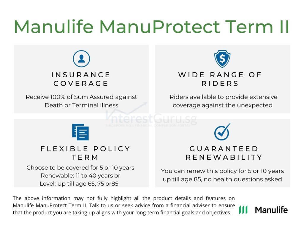 Manulife ManuProtect Term II Benefit Table 