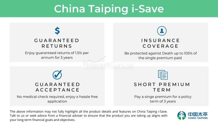 China Taiping i-Save Benefit Table