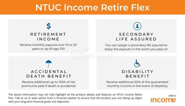 NTUC Income Retire Flex Benefit Table